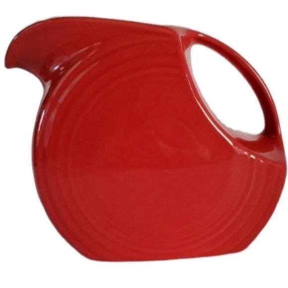 Fiestaware Fiesta CERAMIC Large Pitcher Disk Scarlet Red CONTAINER - Picture 1 of 10